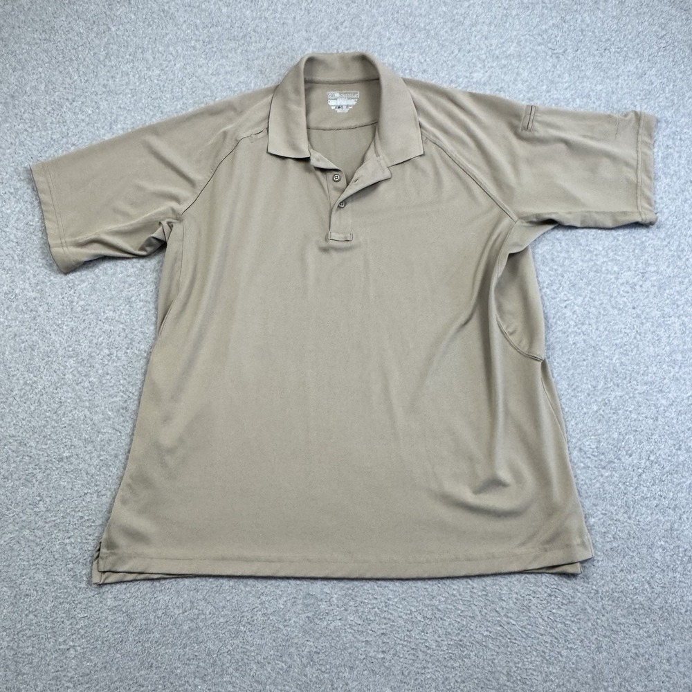5.11 Tactical Series Polo Shirt Mens XL Beige Short Sleeve Casual Workwear